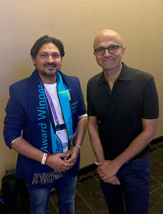 Nilesh Makwana in Las Vegas Satya Nadella