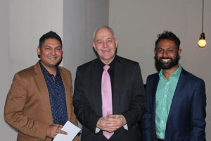 COMO party Nilesh with Alec Coles and James Jegasothy
