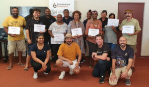 illuminance Solutions team in Broome teaching Office 365 to the indigenous community group photo