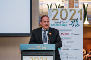 Minister Don Punch speaking at West Tech Assemblage 2021