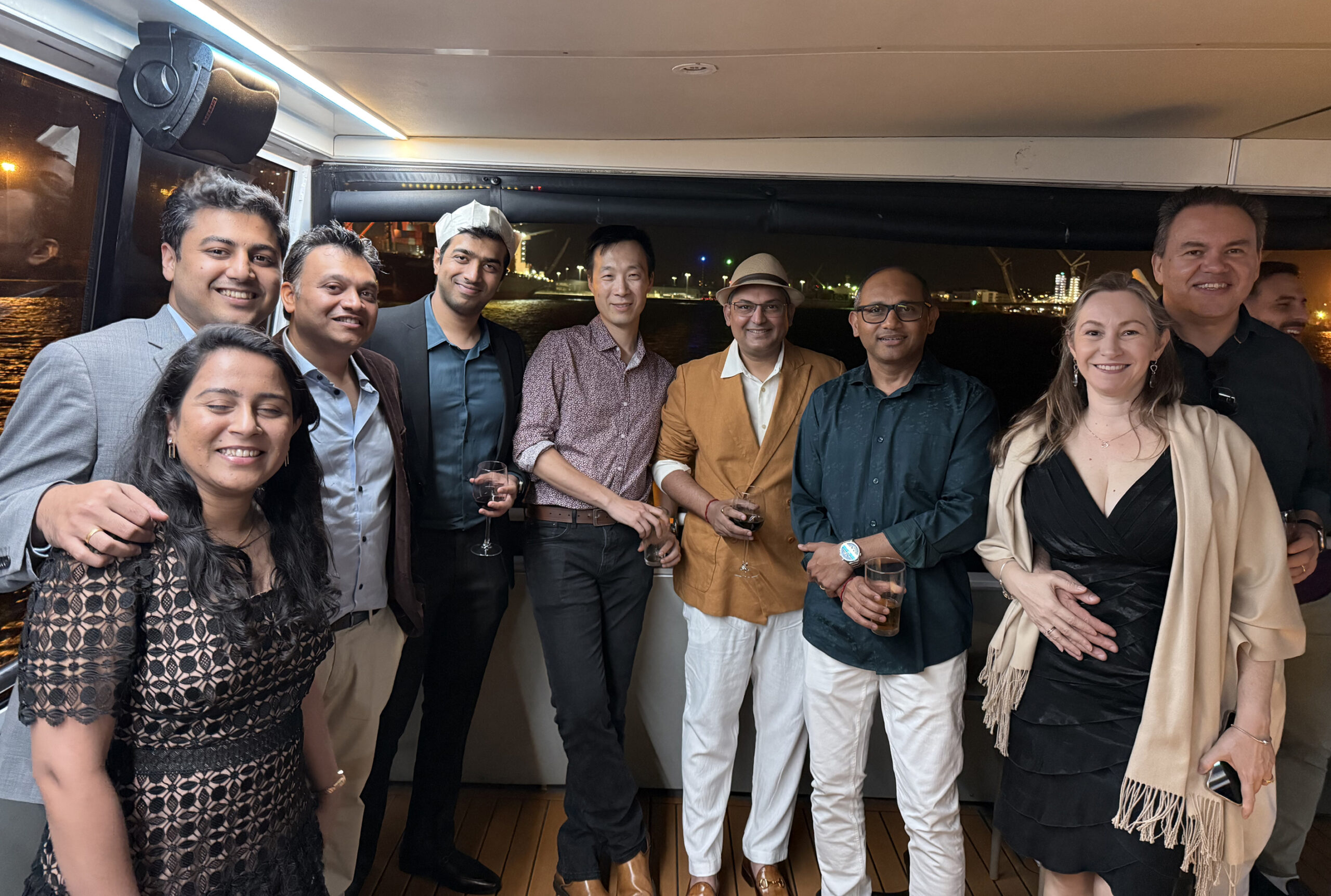 Our team members in the outside area of the Cruise